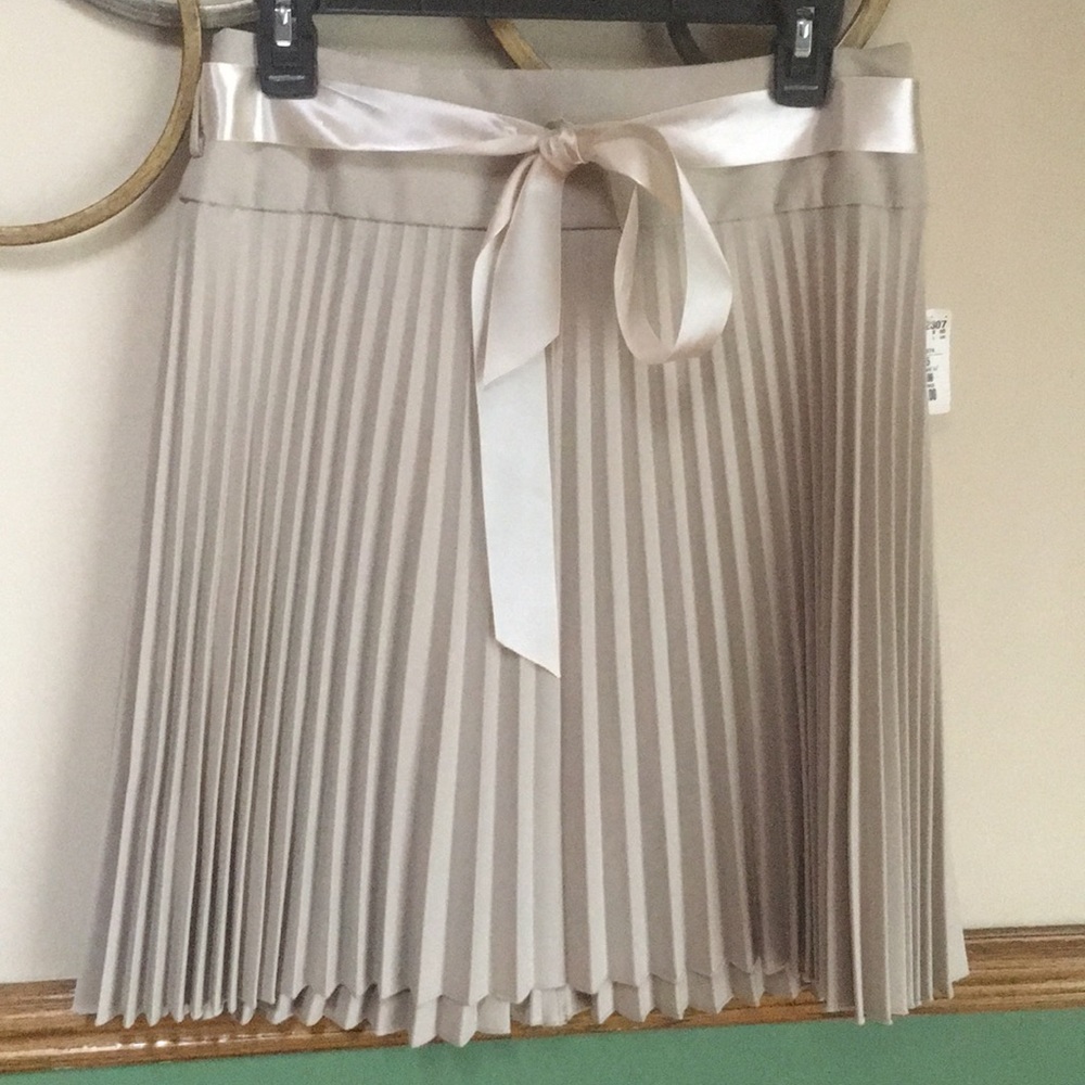 Vintage NWT MKM Designs beige pleated sash tie skirt size 5/6